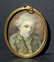 A kis Mozart. Antik ritkaság, miniatűr portré - a híres osztrák zeneszerző gyerekportréja