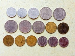 Romania 16 Different Coins 10 20 50 100 500 1000 Leu Lei 1990-2004