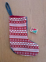 Santa Claus Stocking, Decoration, Christmas Gift (30 cm, Lined, Unused)