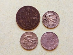 Olaszország 4 db Különböző Érme 10 20 Centimes 1893-1941
