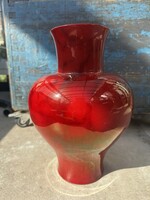 Zsolnay Large Vase with Ox Blood Glaze and Shield Marking