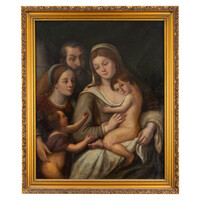 Unknown Austrian Master - Holy Family with Baptism of St. John and St. Catherine