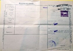 1927-es Pest vármegyei marhalevél –