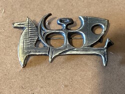 Percz János, silver-plated copper brooch