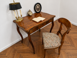 Antik íróasztal szett ( neobarokk íróasztal + biedermeier szék )