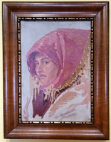 Mihalovits Miklós Peasant Woman Painting