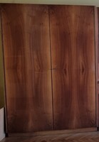 Two-door Retro Wardrobe – Solid Ash and Steam-Beech, with Original High-Gloss Lacquer Finish