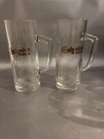 Set of two original Budweiser Budvar branded beer mugs with handles for sale