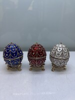 Faberge Tojás ékszertartó fém kristály kirakva