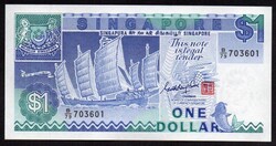 Singapore 1 dollar UNC 1987