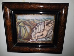 1926 Female Nude, Nagybánya, signed beautiful painting.