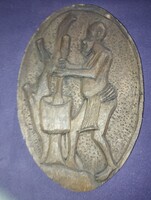 Kenyan Hand-Carved Tropical Wood Relief