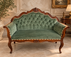 Velvet Baroque Small Settee