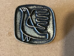 Percz János, silver-plated copper brooch