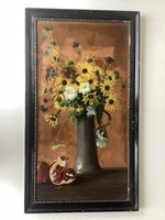 Flower still life with pomegranate