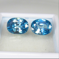 2 pcs Natural Blue Zircon Gemstones | 5.45 Carats | Certified by ICA GemLab