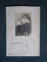 Képeslap,fotó művészet,dohányzó kisfiú modell,1901-