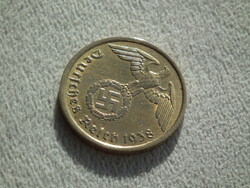Németország, horogkeresztes birodalmi 10 Pfennig (Reichspfennig), 1938 A