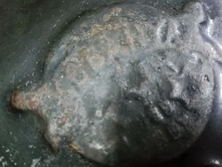 Antique large cast iron kettle, 10, in large size