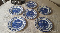 Angol,Ironstone fajansz lapostányér 6 db.