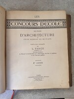Antik francia építészeti tervalbum – Les Concours d’École – École des Beaux-Arts – 1899–1900