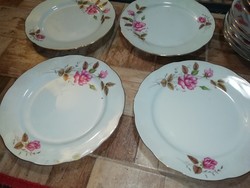 Porcelán rózsás 8 db lapos tányér hihetetlen aukciók és akciók ! folyamatos kínálat vegye -vigye !