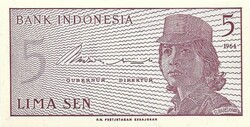 5 sen 1964 Indonézia UNC