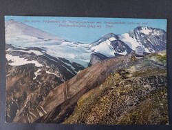 Antik képeslap Stelvio-hágó, Stilfserjoch, szerpentinút, gleccser, Ferdinandshöhe, kb. 1910
