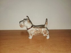 Vintage porcelán terrier foxterrier vagy skót terrier kutya figura
