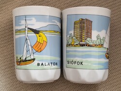 Zsolnay Balaton Siófok bögre pohár pár - RITKA !