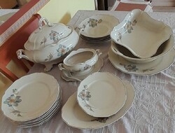 Antique Thomas Ivory Bavaria porcelain dinnerware set with 6 serving pieces (1939-1952, incomplete)