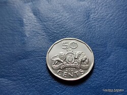 ESWATINI / SZVÁZIFÖLD 50 CENT 2021 III.MSWATI! CÍMER! RITKA! UNC!