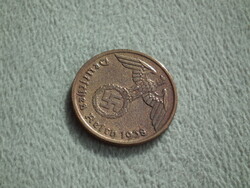 Németország, horogkeresztes birodalmi 1 Pfennig (Reichspfennig), 1938 A