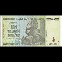 Zimbabwe 10 Trillion Dollars 2008 P-88 UNC