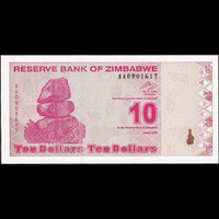 Zimbabwe 10 Dollars 2009 P-94 UNC