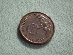 Németország, horogkeresztes birodalmi 2 Pfennig (Reichspfennig), 1939 A