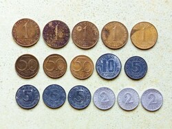 Ausztria 16 db Különböző Érme 2 5 10 50 Groschen 1 Schilling 1948-1990