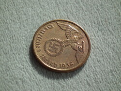 Németország, horogkeresztes birodalmi 2 Pfennig (Reichspfennig), 1938 A