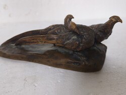Antik Bécsi Bronz – Friedrich Gornik (1877–1943): Fácánok (1900 körül) vadász)