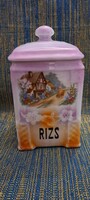 Antique Large Porcelain Spice Jar, Victoria Spice Container 1 (M6487)