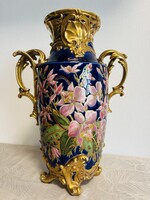 Zsolnay Julia Orchid-Decorated Handle Vase Circa 1890