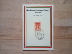 1939 október Országos Protestáns napok emléklap alkalmi bélyegzés Pax-Ting