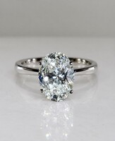 8.21 Carat Lab-Grown Diamond Engagement Ring with Oval Cut, White Gold