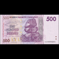 Zimbabwe 500 Dollars 2007 P-70 UNC