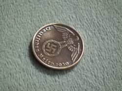 Németország, horogkeresztes birodalmi 1 Pfennig (Reichspfennig), 1939 E