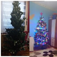 180 cm Tall Artificial Christmas Tree, Used for Years but Still Beautiful When Decorated