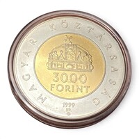1999. 3000 Ft Silver Commemorative Coin - The 1000th Anniversary of the Foundation of the State (Bicolor, in Capsule)