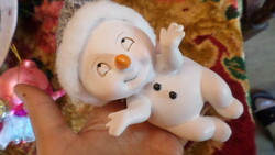Cute 12-13 cm Plastic or Resin Snowman for Shelf, New