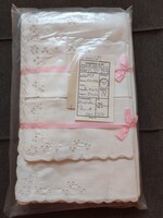Embroidered cotton bedding sets in original unopened packaging