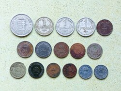 Magyarország 16 db Különböző Érme 2 10 Fillér 1 2 Pengő 1894-1944